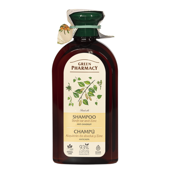 Green Pharmacy Szampon Przeciwłupieżowy Dziegieciem Brzozowym i Cynkiem 350ml