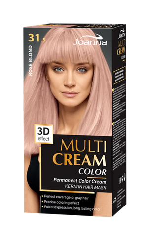 Joanna Multi Cream Trwały Intensywny Kolor Włosów Farba Pielęgnująca 31.5 Różany Blond 60x40x20g