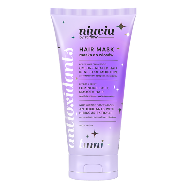 Niuviu Lumi Maska do Włosów Farbowanych Intensywne Nawilżenie i Ochrona Koloru 200ml