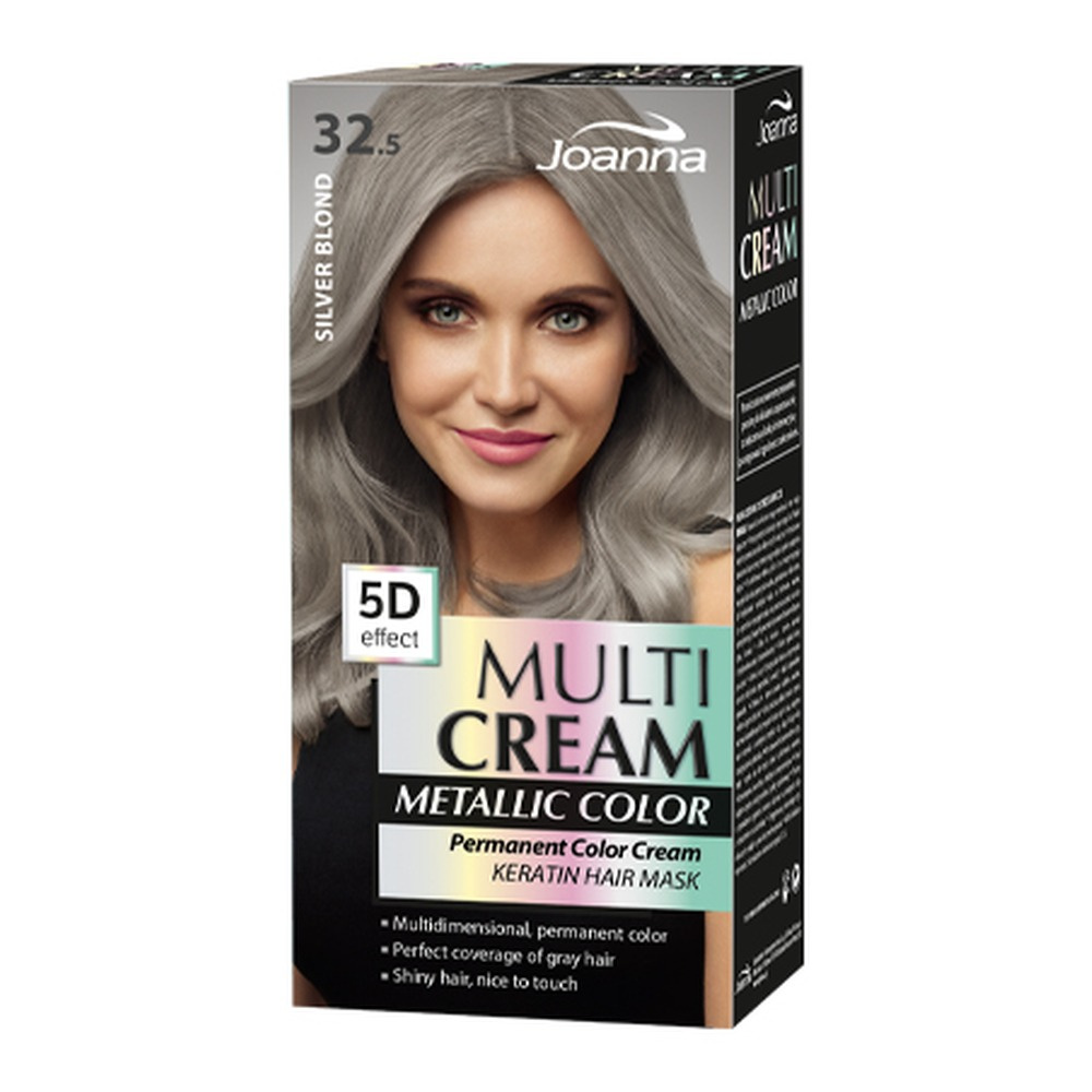 Joanna Multi Cream Metallic Color Farba Pielęgnująca 32.5 Srebrny Blond 60x40x20g