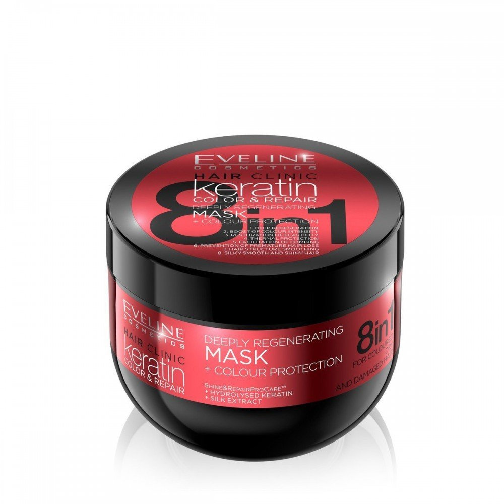 Eveline Keratin Color and Repair Ochrona Maska do Włosów Farbowanych 8w1 500ml