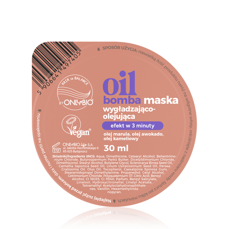 OnlyBio Hair in Balance Oil Bomba Maska Wygładzająco-Olejująca 30ml