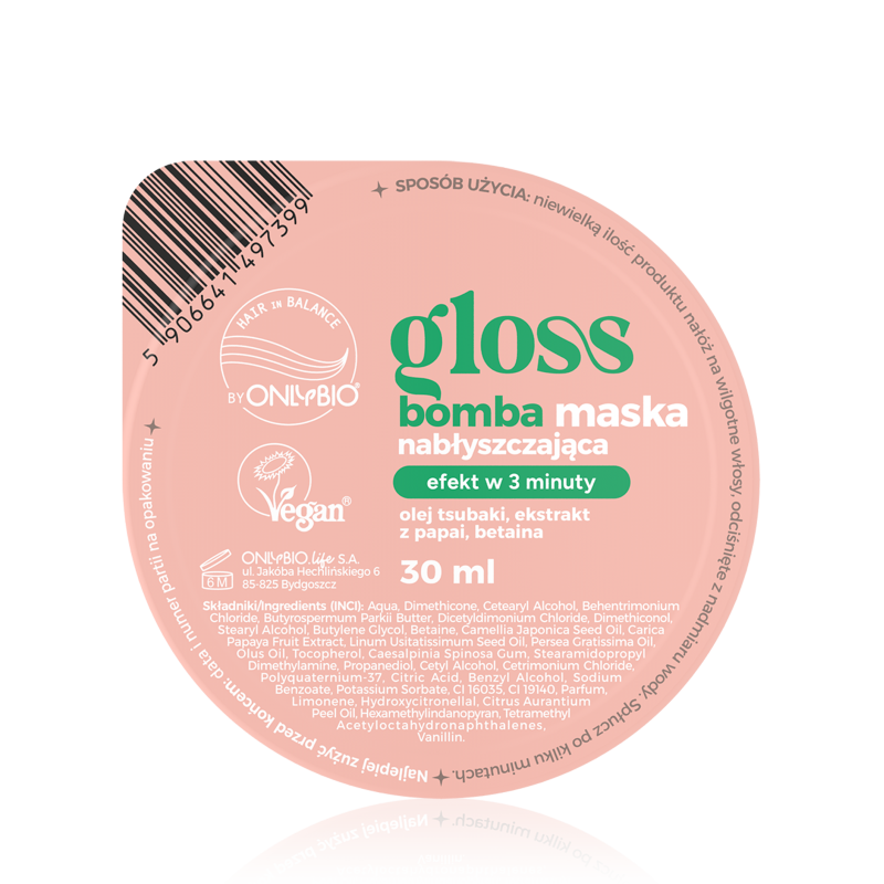 OnlyBio Hair in Balance Gloss Bomba Maska Nabłyszczająca 30ml