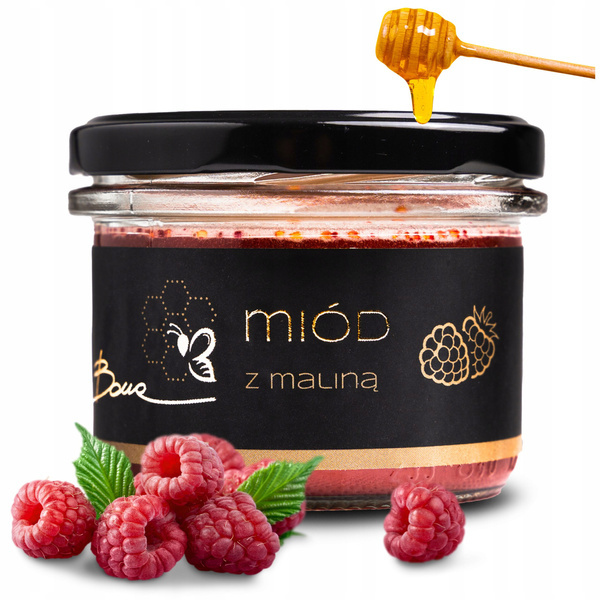Bona Miód Wielokwiatowy z Maliną Naturalny Pyszny Smak 245g