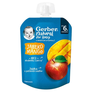 Gerber Deserek Jabłko Mango dla Niemowląt po 6 Miesiącu bez Dodatku Cukru z Witaminą C 80g Best Before 30.09.26