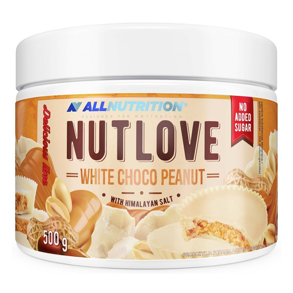 AllNutrition Nutlove Orzeszki Ziemne w Białej Czekoladzie z Solą Himalajską bez Dodatku Cukru 500g