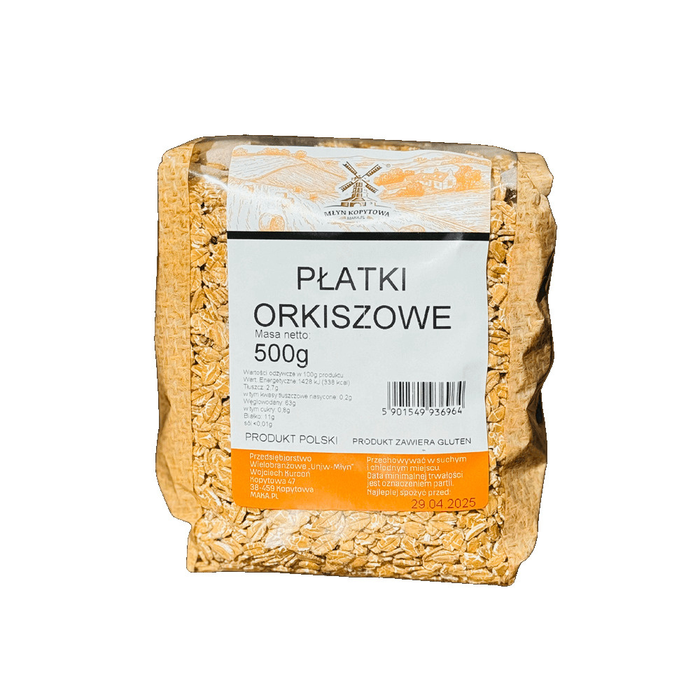Młyn Kopytowa Płatki Orkiszowe 500g