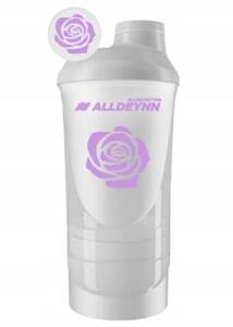 Allnutrition Alldeynn Plastikowy Trwały Smart Shaker Biały 600ml + 350ml