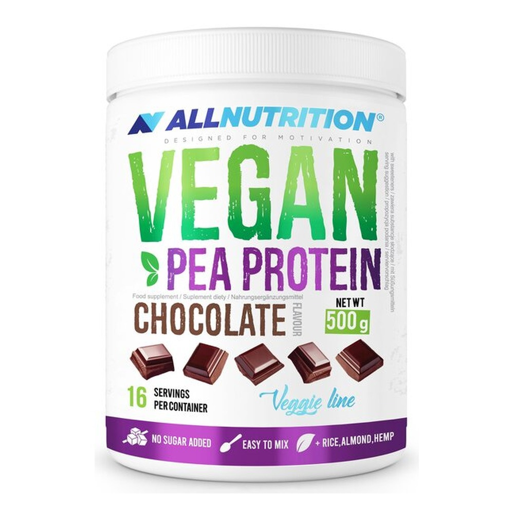 Allnutrition Vegan Protein Odżywka Białkowa o Czekoladowym Smaku bez Bodatku Cukru 500g