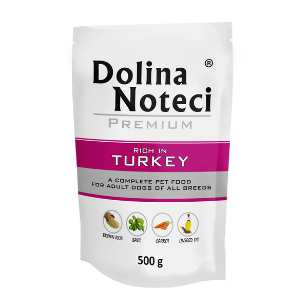 Dolina Noteci Premium Mokra Karma z Indykiem dla Dorosłych Psów Wszystkich Ras 500g