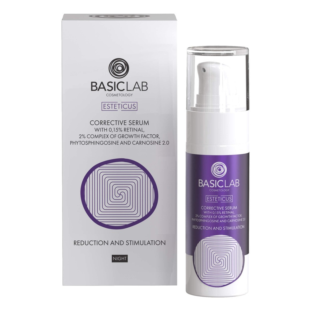 BasicLab Korygujące Serum z Retinalem 0,15% i Czynnikiem Wzrostu 30ml