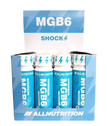 Allnutrition MGB6 Shock Magnez z Witaminą B6 w Płynie Na Zmęczenie i Funkcjonowanie Mięśni 12 x 80ml