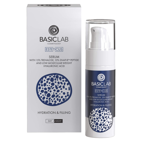 BasicLab Serum z Trehalozą 15% i 10% Peptydem Nawilżenie i Wypełnienie 30ml