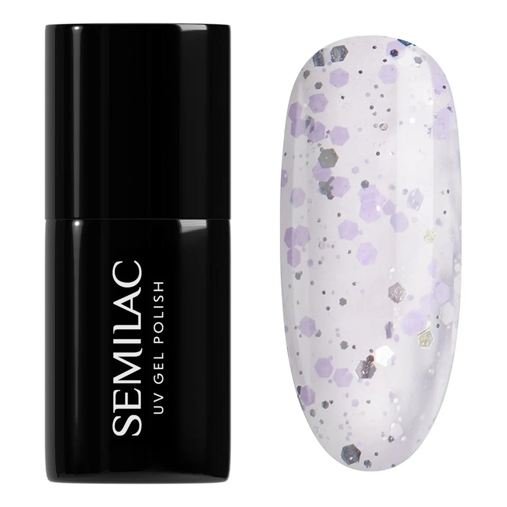 Semilac Whisper of Spring Lakier Hybrydowy 925 Silver & Violet Drops 7ml