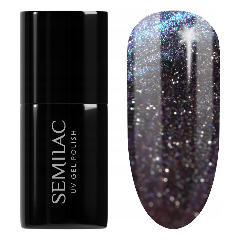 Semilac Galaxy Flash Lakier Hybrydowy Cat Eye Effect 828 Grey Holo 7ml