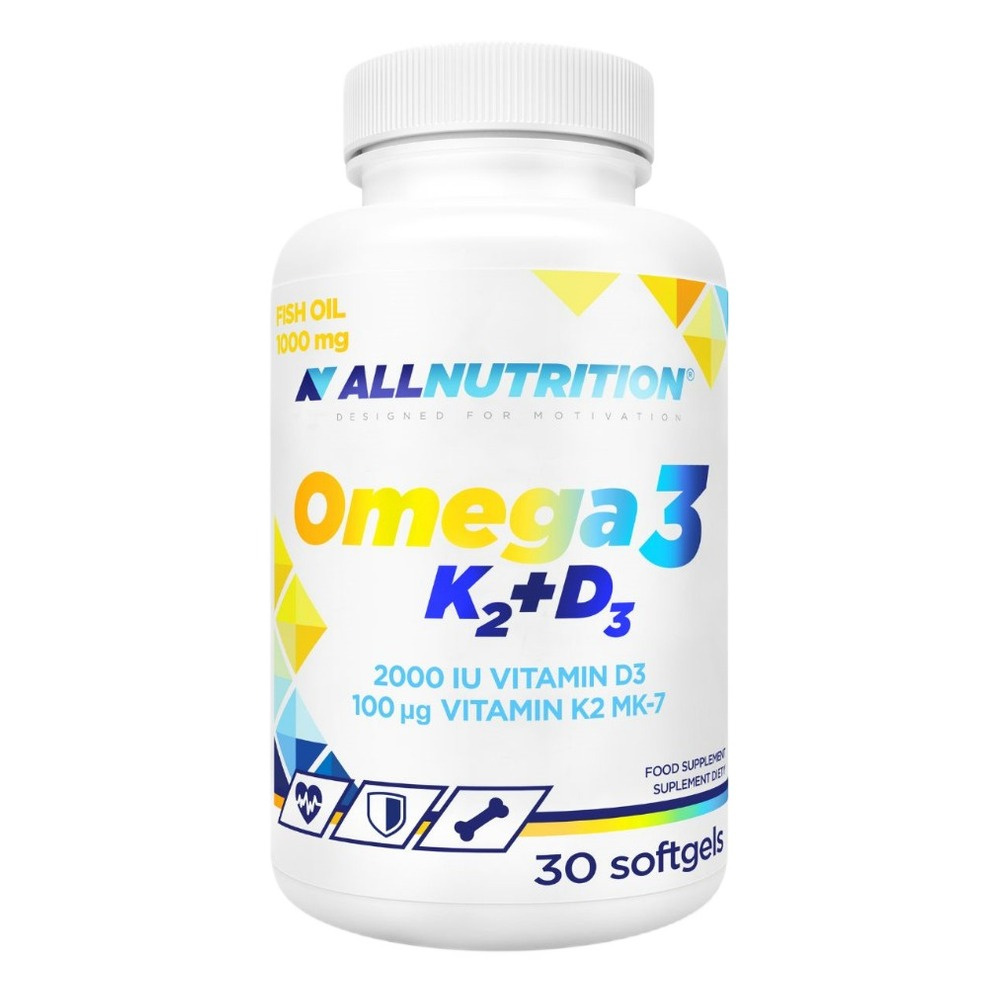 Allnutrition Omega 3 K2 D3 Suplement Diety na Serce, Kości i Odporność 30 Kapsułek Żelowych