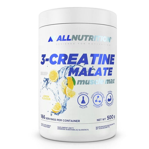 Allnutrition 3-Creatine Malate Muscle Max o Smaku Cytrynowym w Proszku na Wsparcie Mięśni 500g