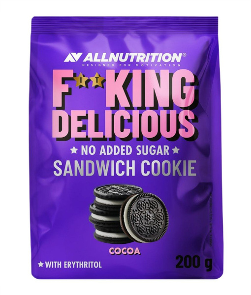 Allnutrition Fitking Delicious Sandwich Cookie Kakaowe Ciastka Bez Dodatku Cukru 200g
