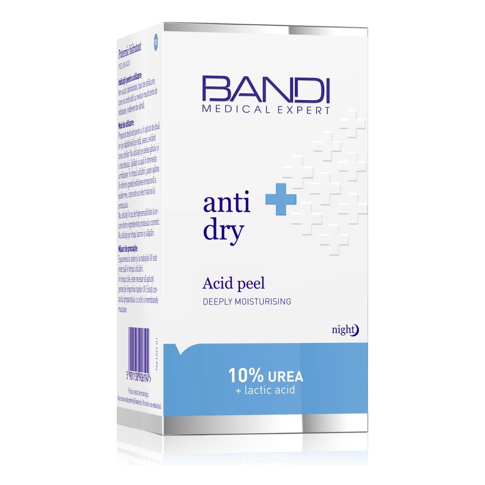 Bandi Anti Dry Peeling Kwasowy Silnie Nawilżający na Noc 10% Mocznika 30ml
