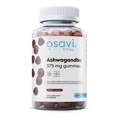 Osavi Ashwagandha 375mg Żelki Wiśniowe wspierające w stresie 90 żelek