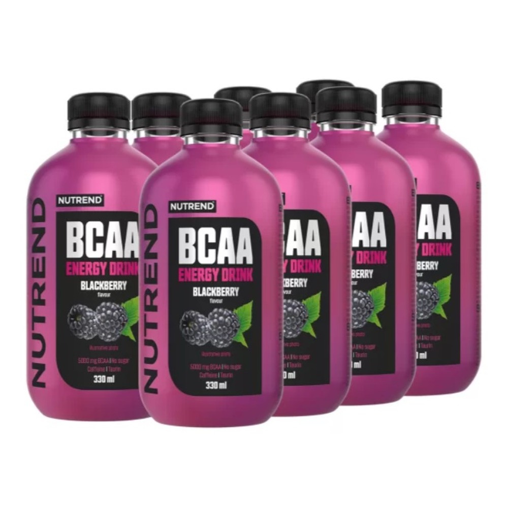 BCAA Energy Drink, Blackberry - 8 x 330 ml.