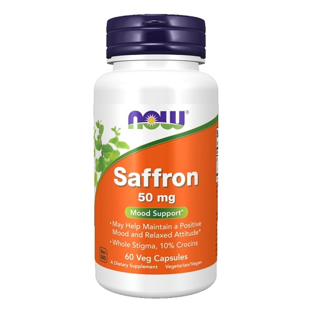 Now Foods Saffron 50mg Szafran Spokojny Sen i Relaks 60 Kapsułek
