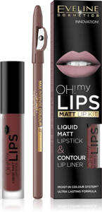 Eveline Oh My Lips Matowa Pomadka w Płynie i Kredka Nr 16 Extraordinary Red