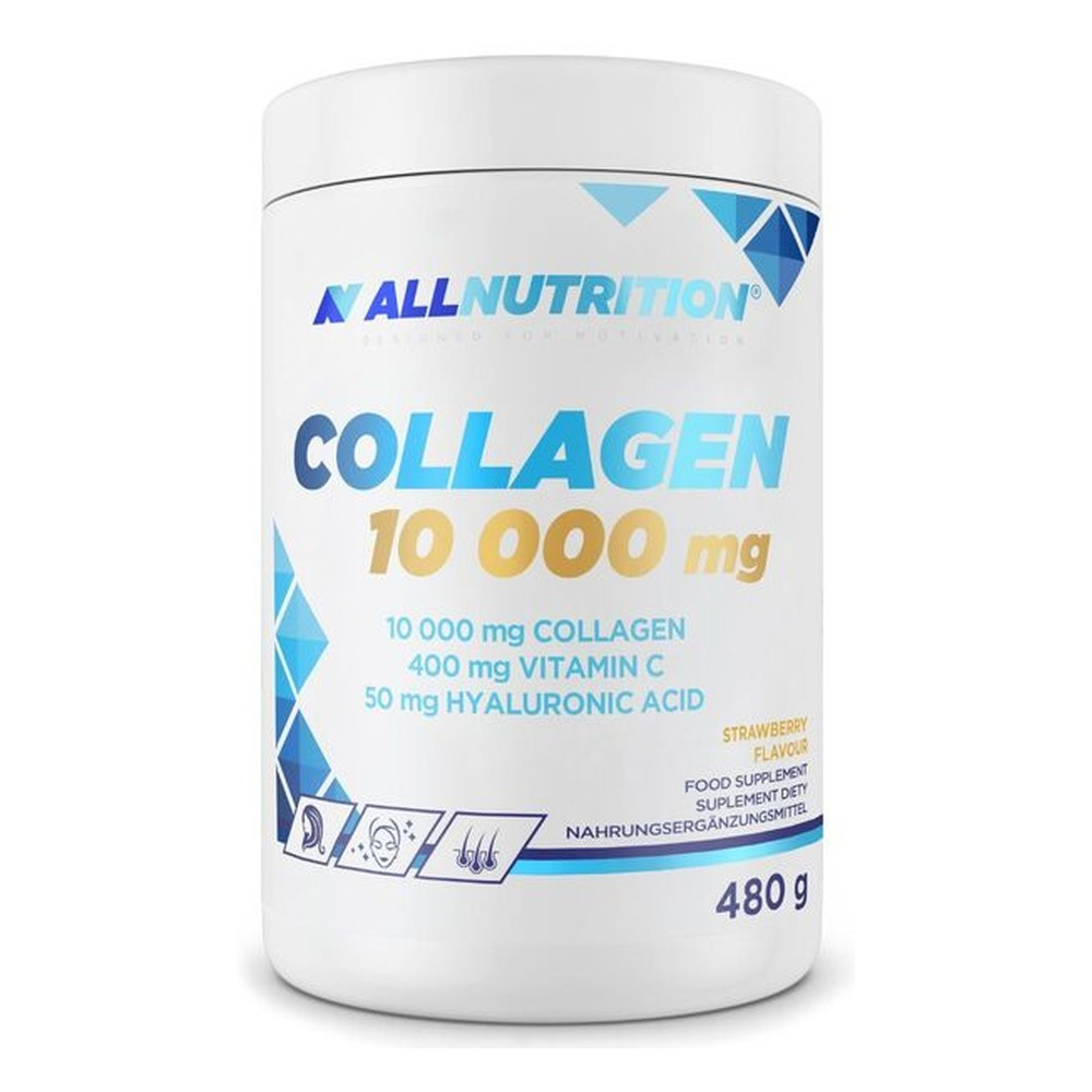 Allnutrition Collagen Hydrolizowany Kolagen z Witaminą C i Kwasem Hialuronowym Strawberry 480g
