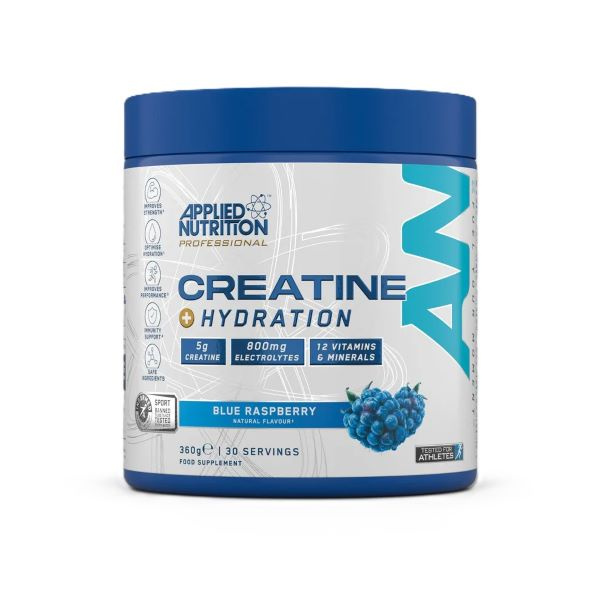 Applied Nutrition Creatine Hydration o Smaku Niebieskiej Maliny Na Siłę Wytrzymałość i Nawodnienie 360g