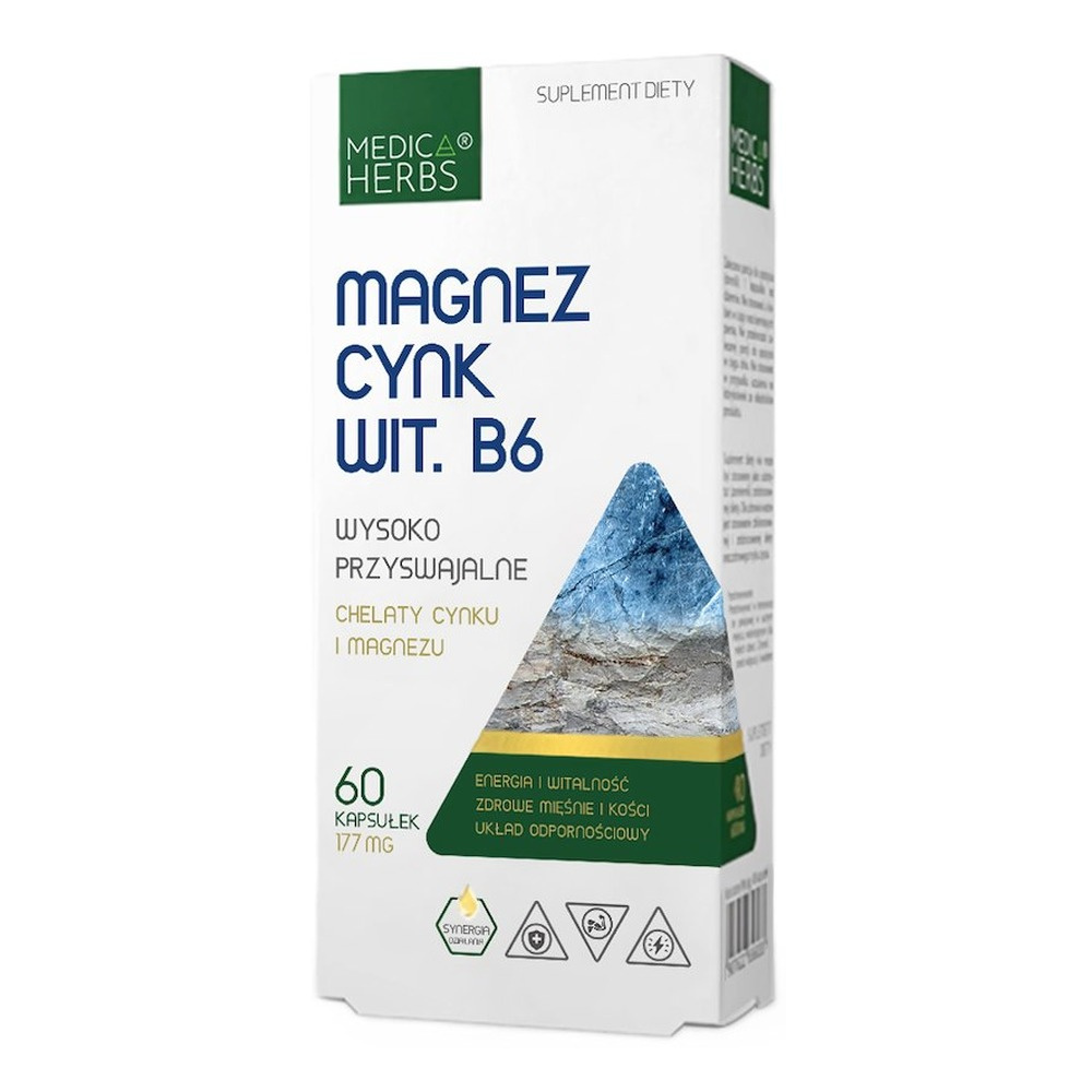 MEDICA HERBS Magnez, Cynk, Wit. B6 60 kaps.