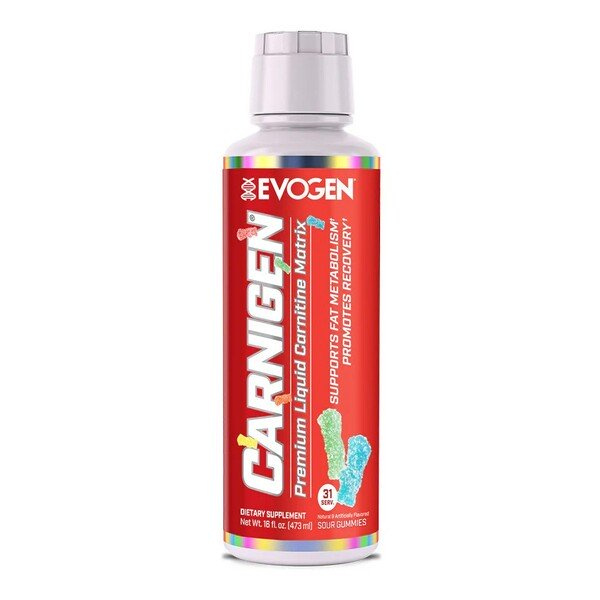 Evogen Carnigen Liquid L-Karnityna w Płynie na Metabolizm Tłuszczów Kwaśne Żelki 473ml