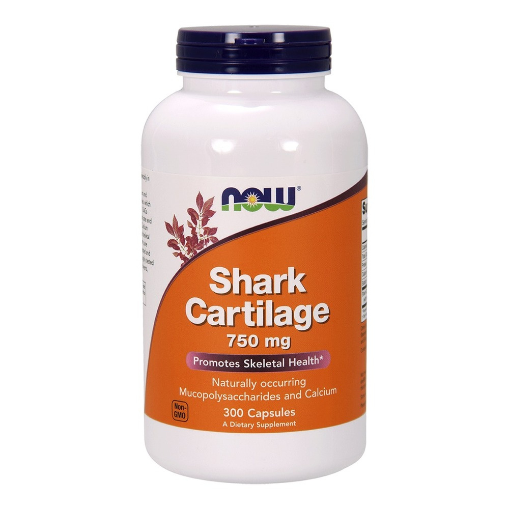 Now Foods Shark Cartilage 750mg Chrząstka Rekina Wsmacnia Zdrowie Kości i Stawów 300 Kapsułek
