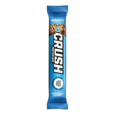 BioTechUSA Crush Bar Baton Proteinowy Toffi Kokos Wysokobiałkowa Przekąska 12 x 64g