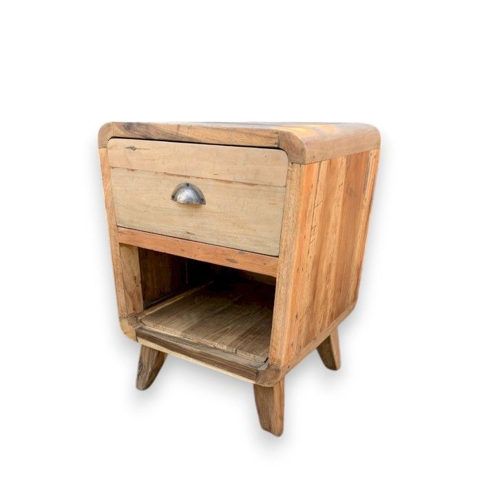 Bedside Table - Round One Draw - Recycled Wood