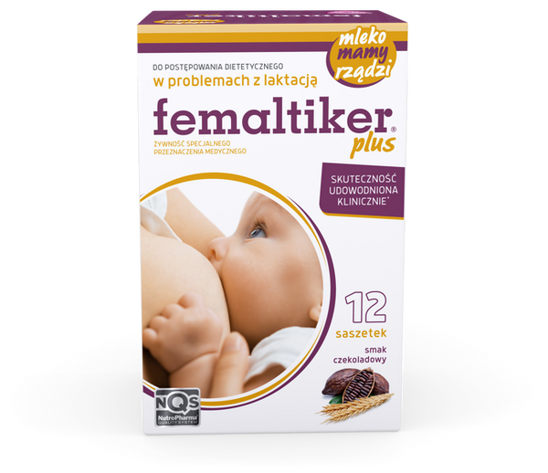 Femaltiker Choco Produkt do Stosowania w Celu Wspomagania Laktacji Smak Czekoladowy 12 Saszetek