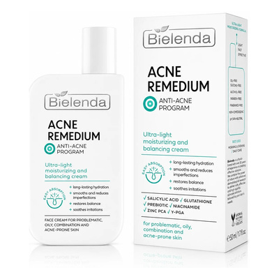 Bielenda Acne Remedium Ultra Lekki Krem Nawilżający i Normalizujący SPF 50 50ml