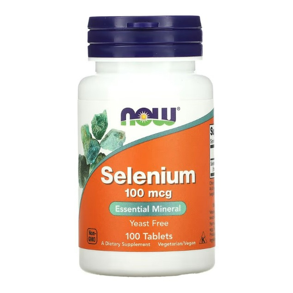 Now Foods Selenium 100mcg Selen Wspomaga Układ Odpornościowy Zdrowie Włosów Skóry i Paznokci 100 Tabletek
