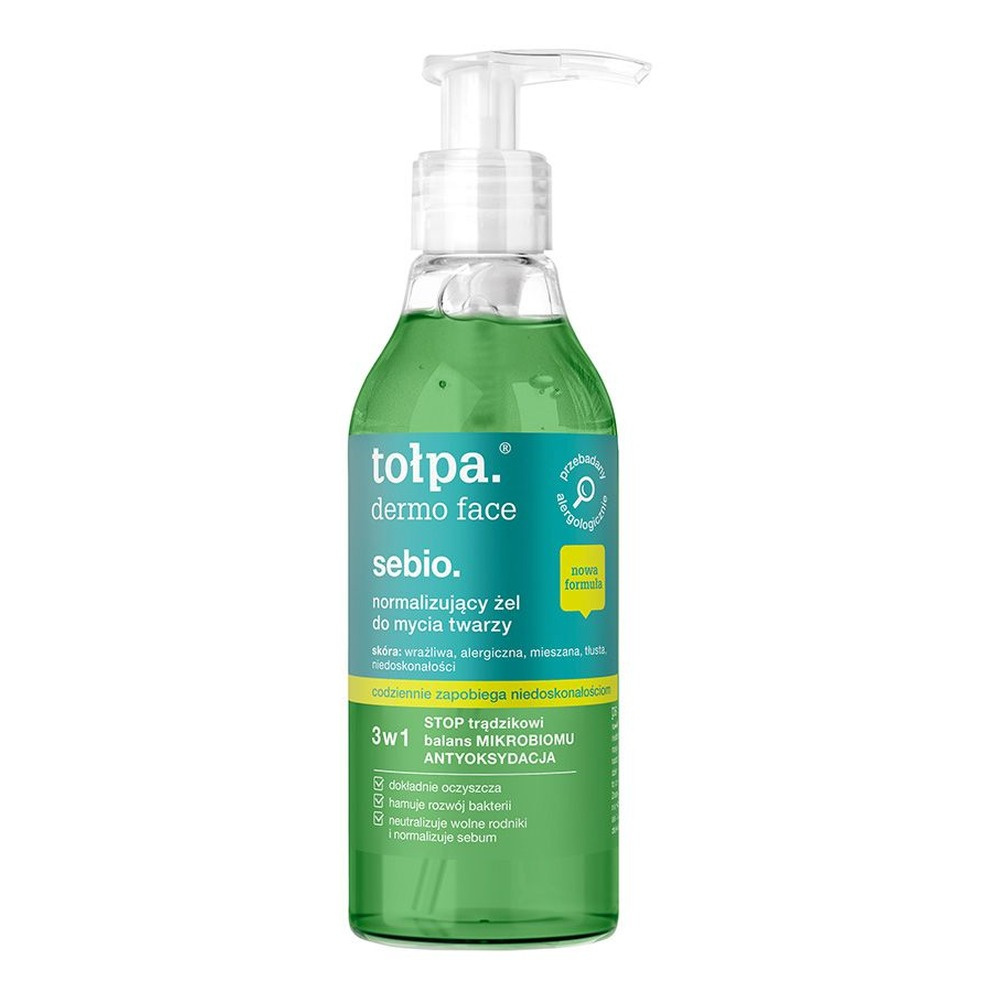 Tołpa dermo face sebio. normalizujący żel do mycia twarzy, 195ml