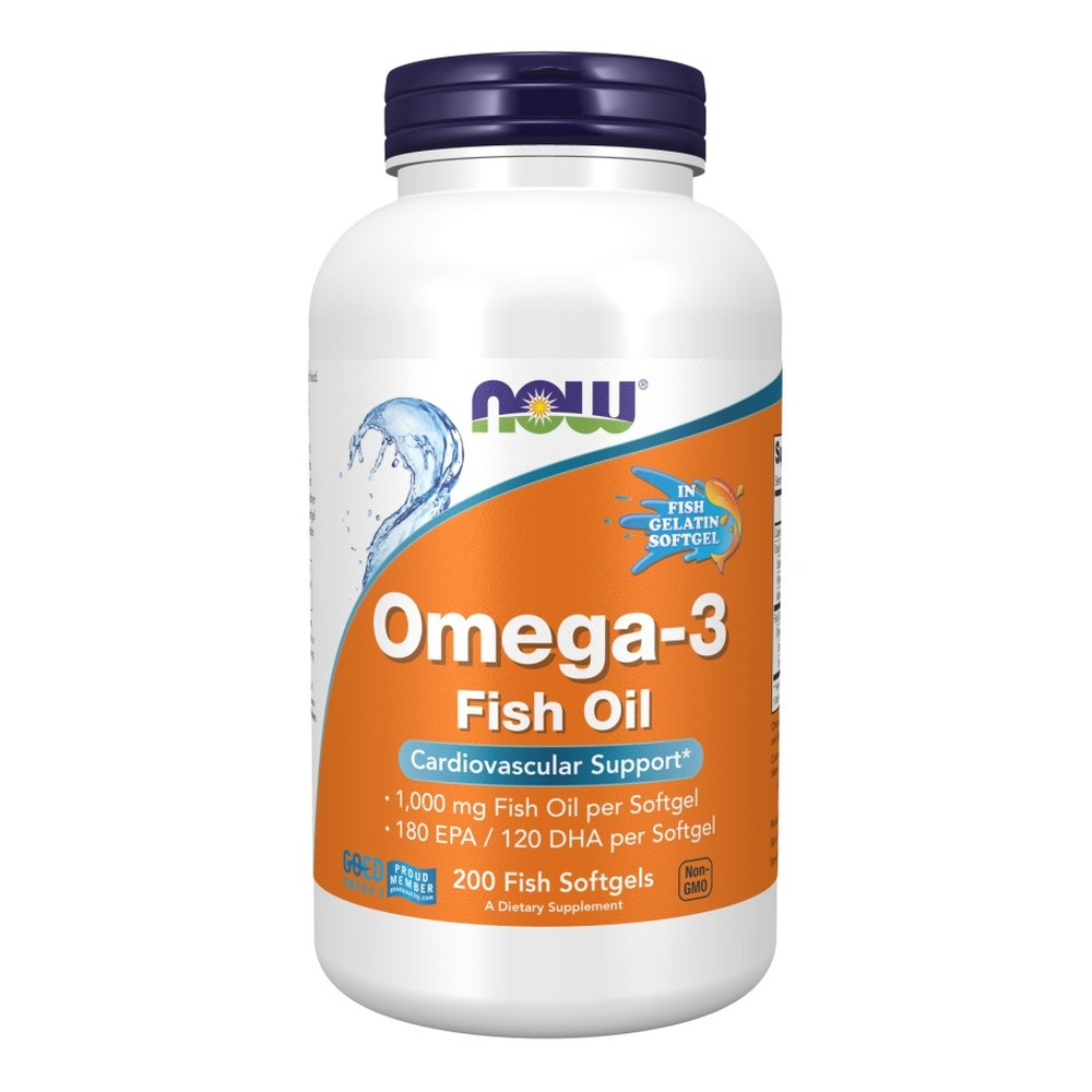 NOW Foods Omega-3 Czyste Destylowane Molekularnie Kwasy Tłuszczowe EPA i DHA 200 Kapsułek