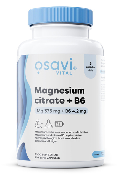 Osavi Cytrynian Magnezu i B6 375mg 4.2mg 90 kapsułek