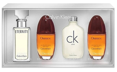 Calvin Klein Women Miniature Woda Perfumowana Eternity 15ml + Obsession 2 x 15ml + Woda Toaletowa CK One 15ml Zestaw dla Kobiet 1 Sztuka
