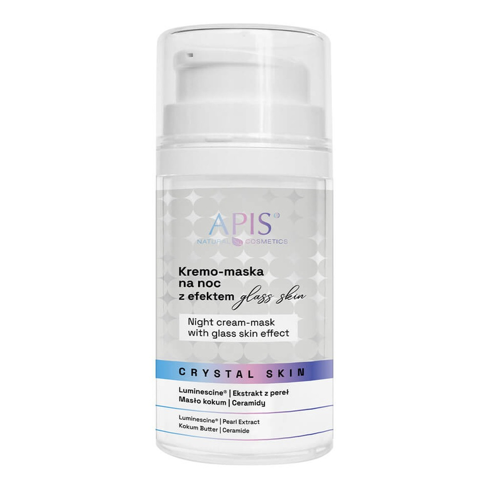 Apis Crystal Skin Kremo-maska na Noc z Efektem Glass Skin dla Skóry Suchej Matowej 50ml