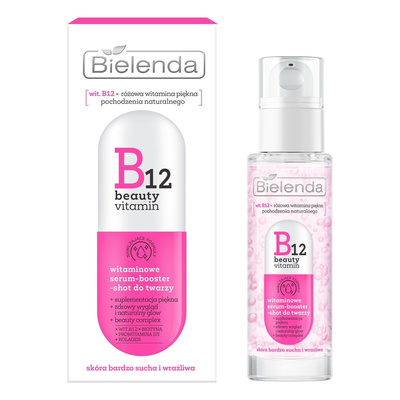 Bielenda B12 Beauty Vitamin Witaminowe Serum-Booster do Twarzy dla Skóry Bardzo Suchej i Wrażliwej 30ml