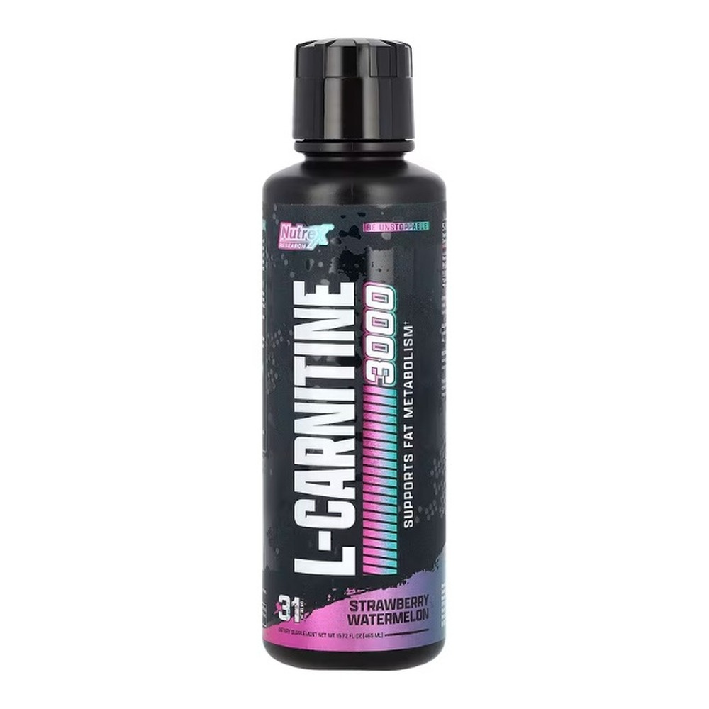 Nutrex L-Karnityna 3000 w Płynie na Metabolizm Tłuszczów i Wsparcie Wytrzymałości Truskawka Arbuz 465ml