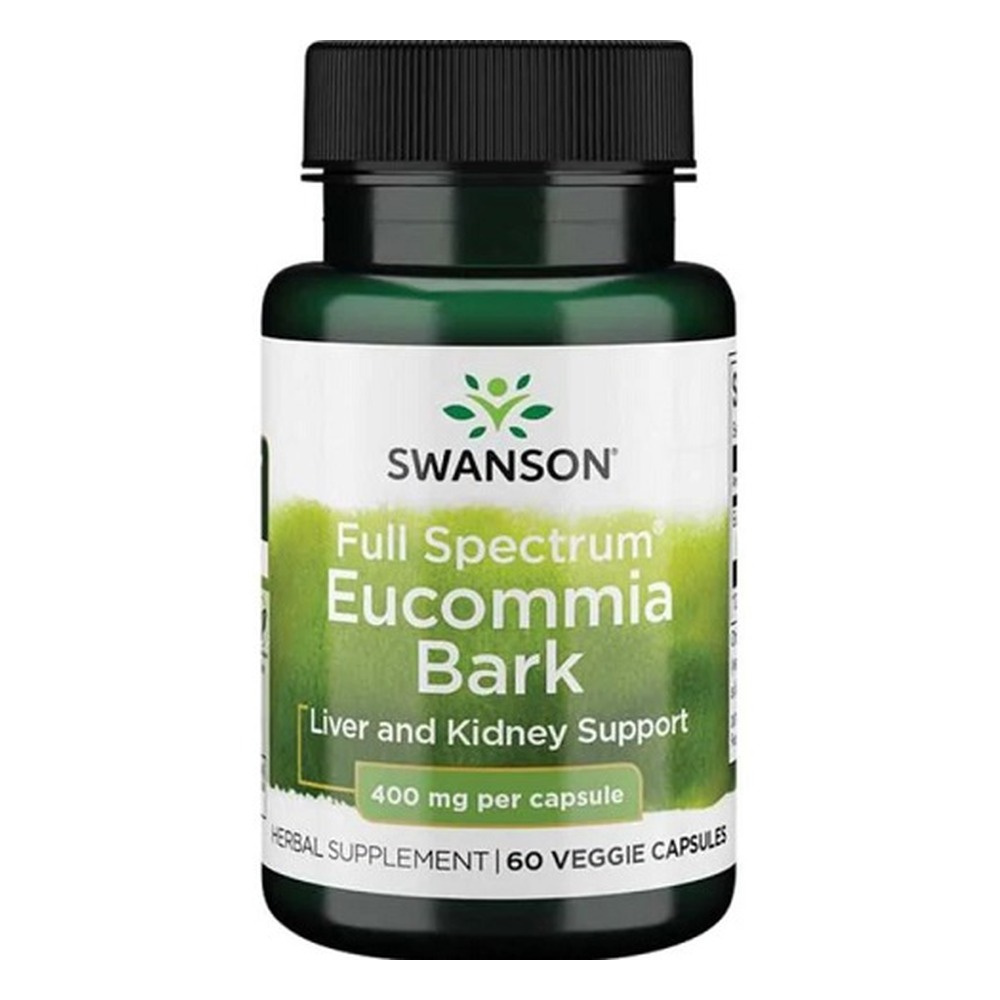 Swanson Full Spectrum Kora Eukomii 400mg na Wsparcie Wątroby i Nerek 60 Kapsułek