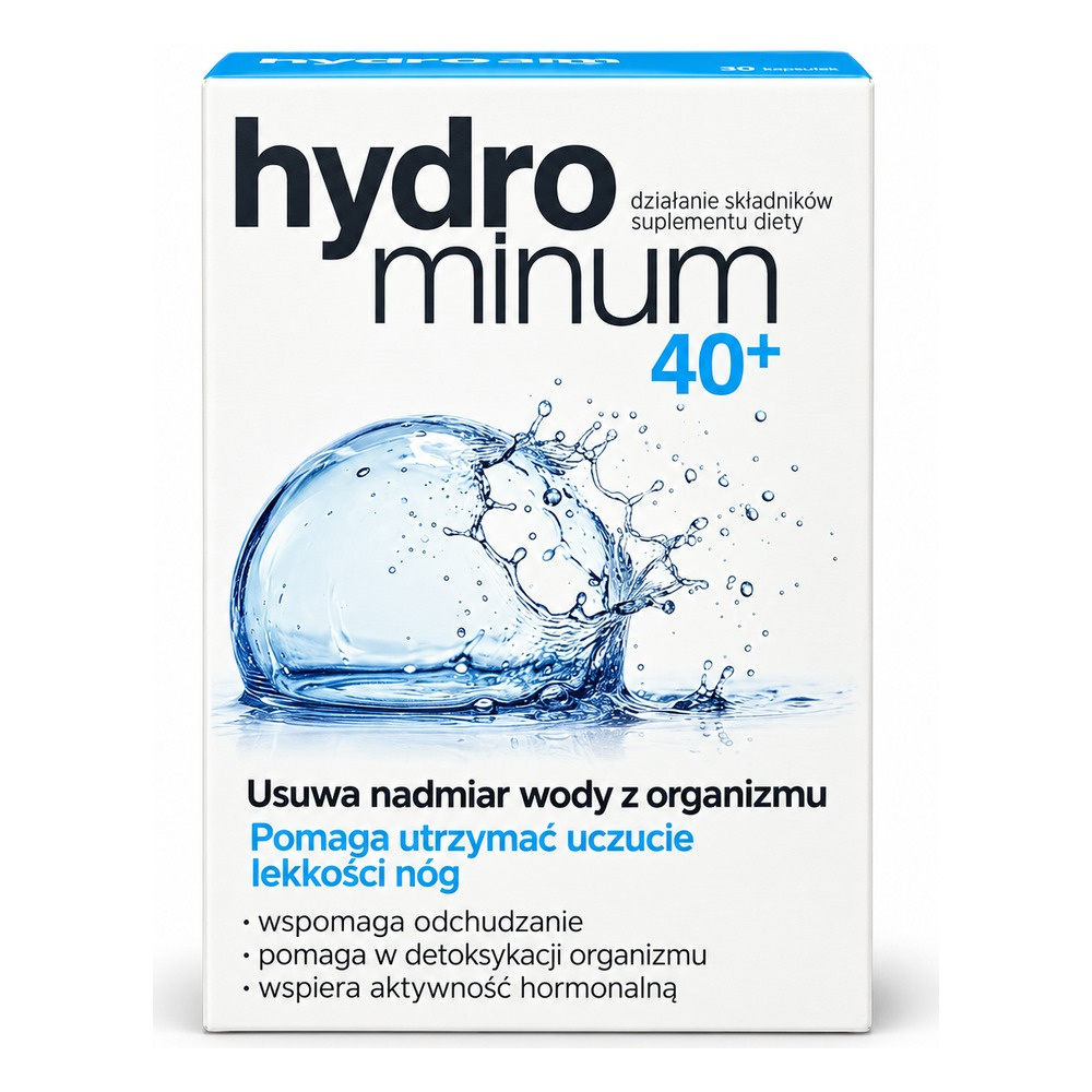 Hydrominum 40+ na Usuwanie Wody z Organizmu dla Kobiet 30 Tabletek
