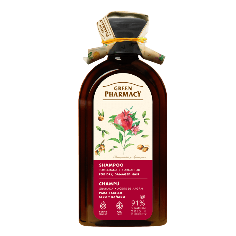 Green Pharmacy Szampon do Włosów Suchych z Olejem Arganowym i Granatem 350ml