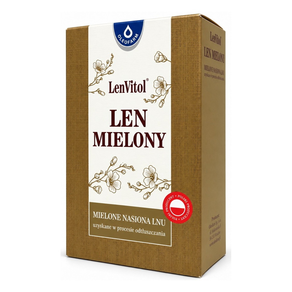 Oleofarm Mielone Nasiona Lnu na Wsparcie Trawienia i Jelit 200g
