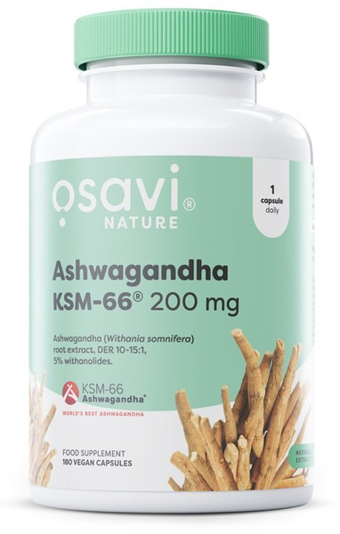 Osavi Ashwagandha KSM 66 200mg 180 kapsułek wegańskich