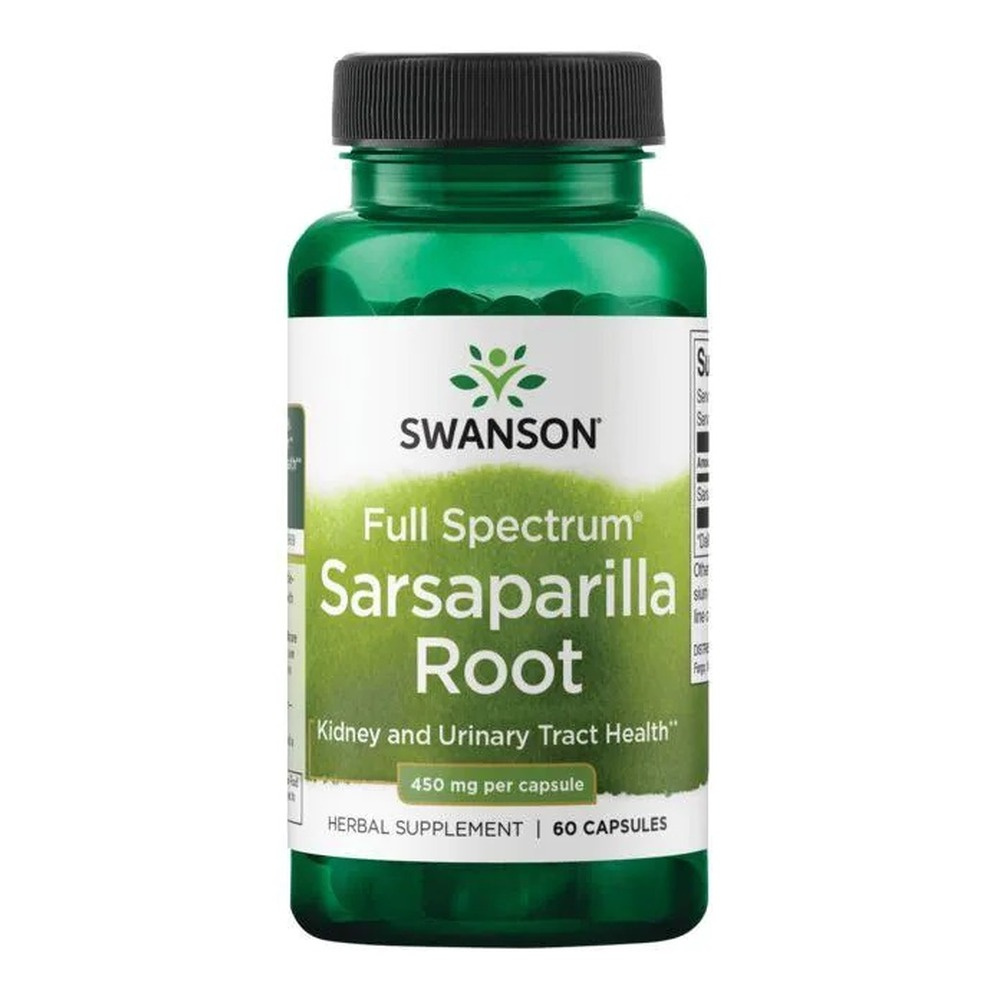 Swanson Kolcorośl Sarsaparyla 450mg Wsparcie Oczyszczania 60 Kapsułek